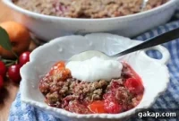 Apricot and Evans Cherry Crisp Recipe for Summer Baking