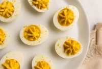 Spicy Curry Deviled Eggs for Parties and Sharing