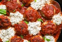 Italian Chicken Meatballs with Creamy Herbed Ricotta Sauce