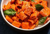 Creamy Roasted Red Pepper & Tomato Pasta Recipe