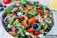 Massaged Kale and Berry Salad with Citrus Vinaigrette