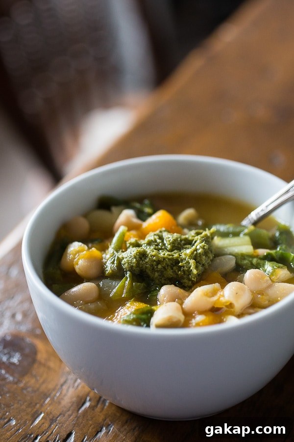 This butternut squash minestrone soup is the perfect winter meal.
