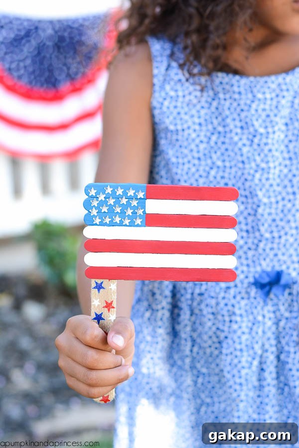 popsicle stick American flag