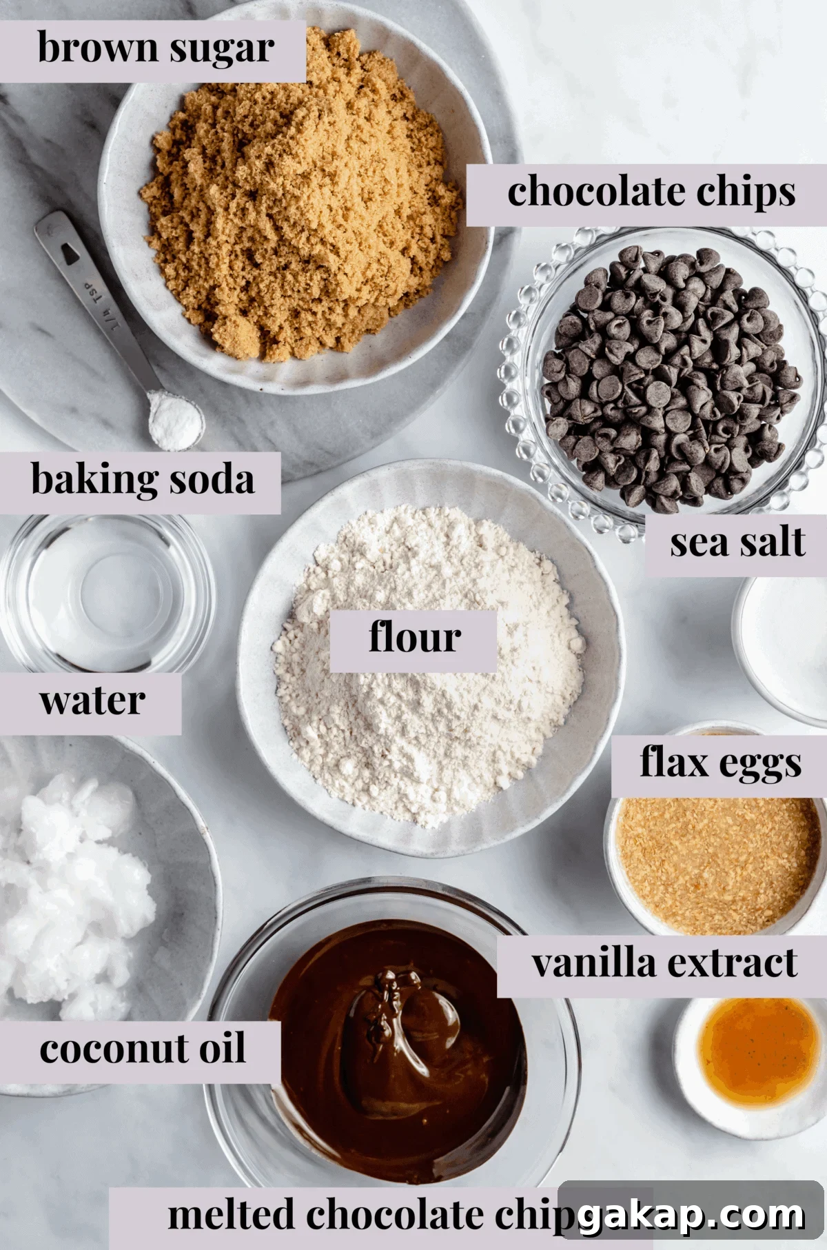 Ingredients for vegan brownies.