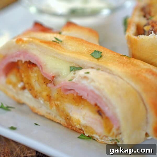 A slice of chicken stromboli
