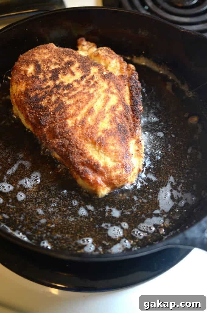 Pan sear the chicken to brown