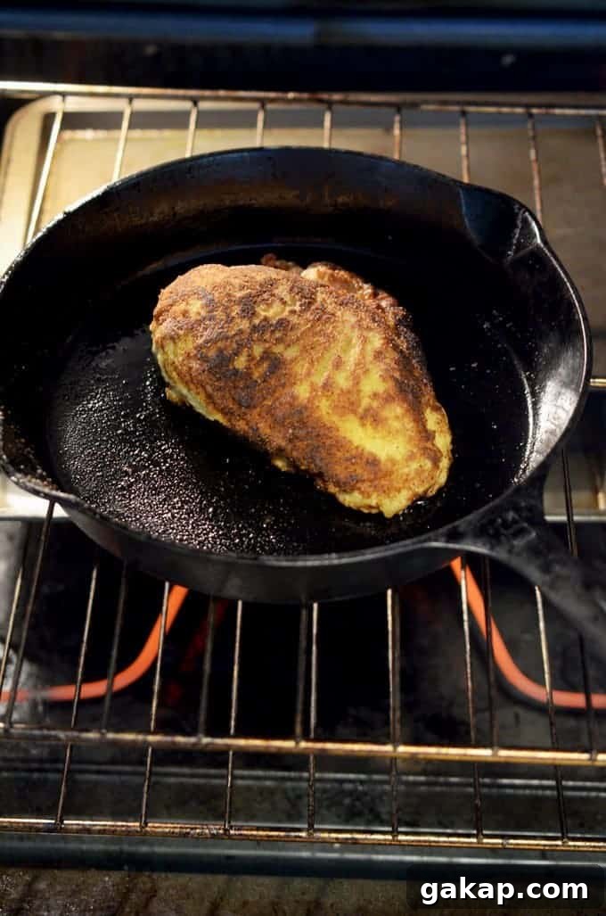 Then finish it off in the oven.