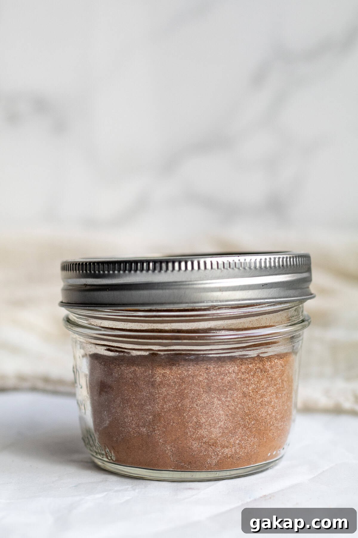 cinammon sugar mix in a mason jar with a lid