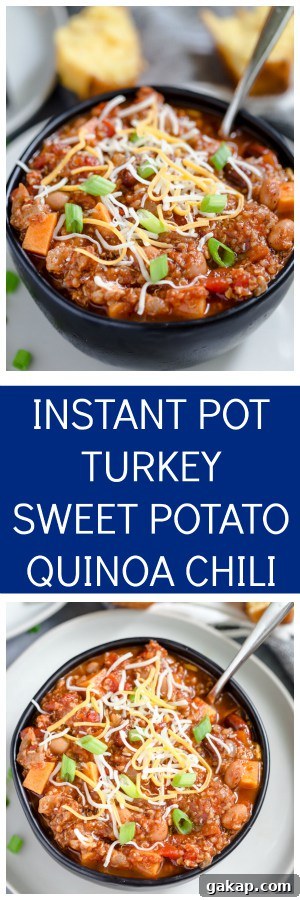 Instant Pot Turkey and Quinoa Chili Recipe 7 Instant Pot Turkey Quinoa Chili Super Long Collage with Text Overlay