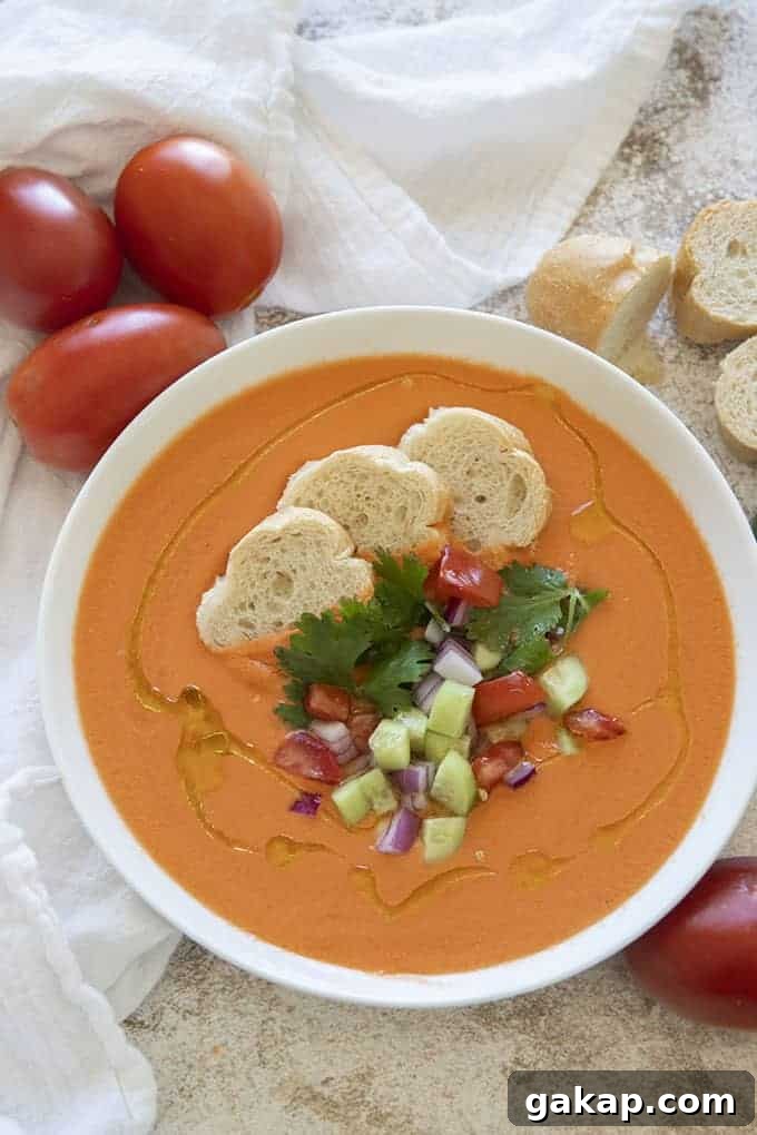 Chilled Summer Gazpacho Recipe: Fresh Tomato & Cucumber Soup 2 gazpacho