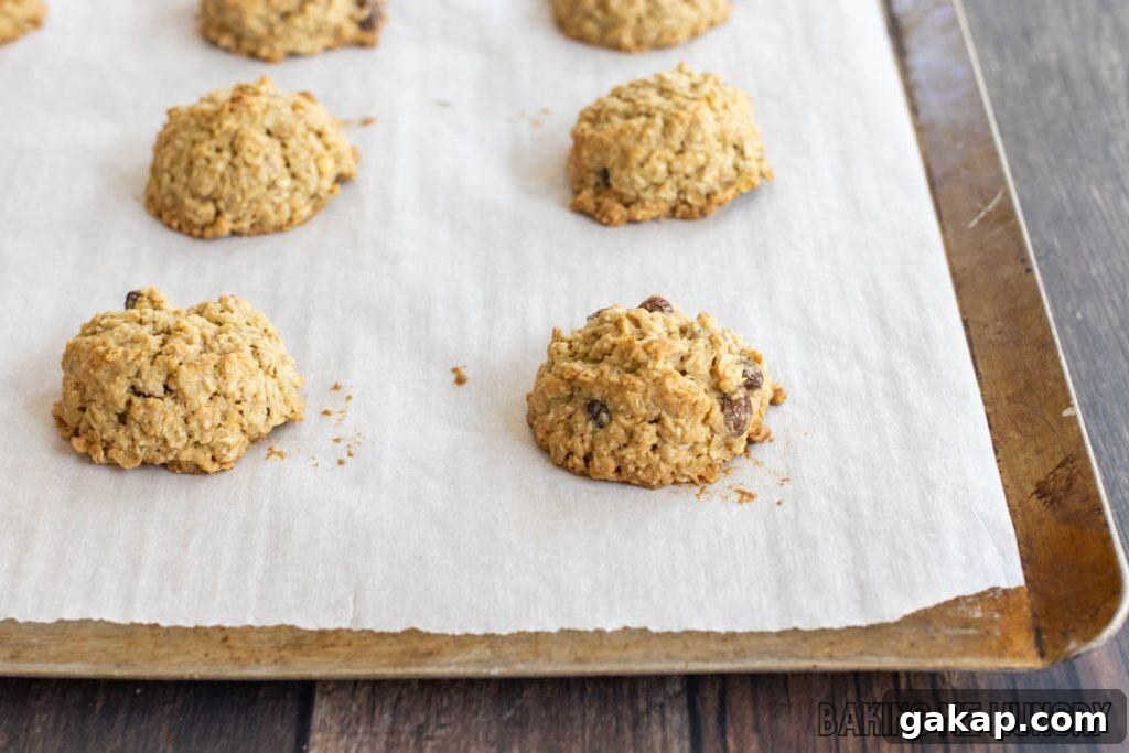 baked cookies on parchment