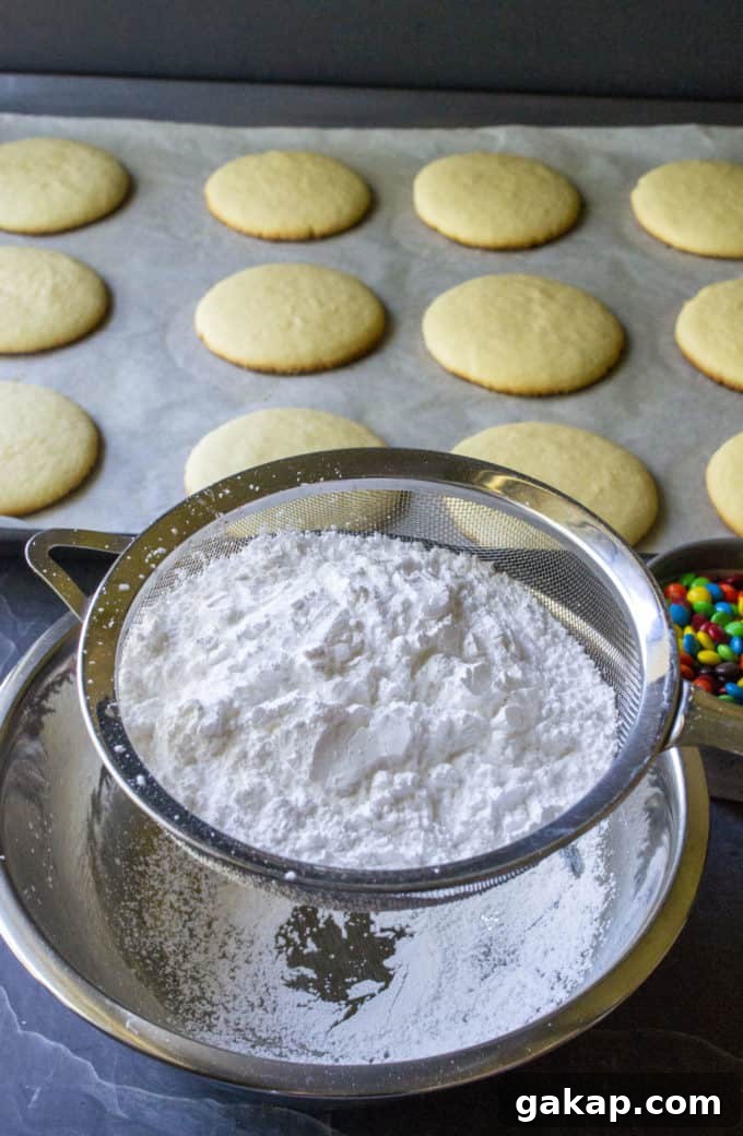 sifted powdered sugar for royal icing