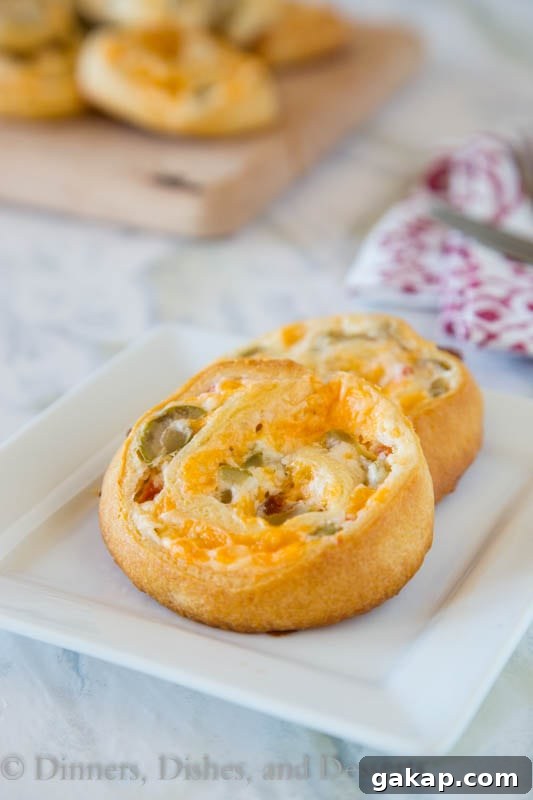 Cheesy Green Olive Pinwheels