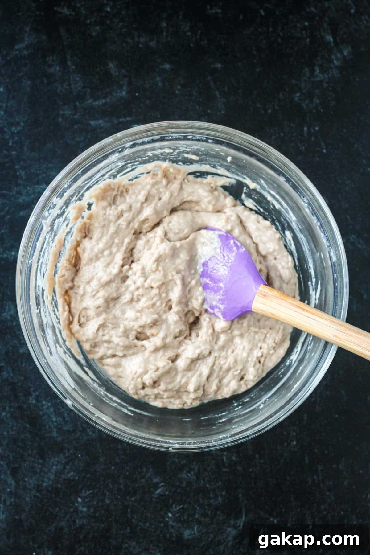 Dry and wet ingredients combined into a smooth batter.