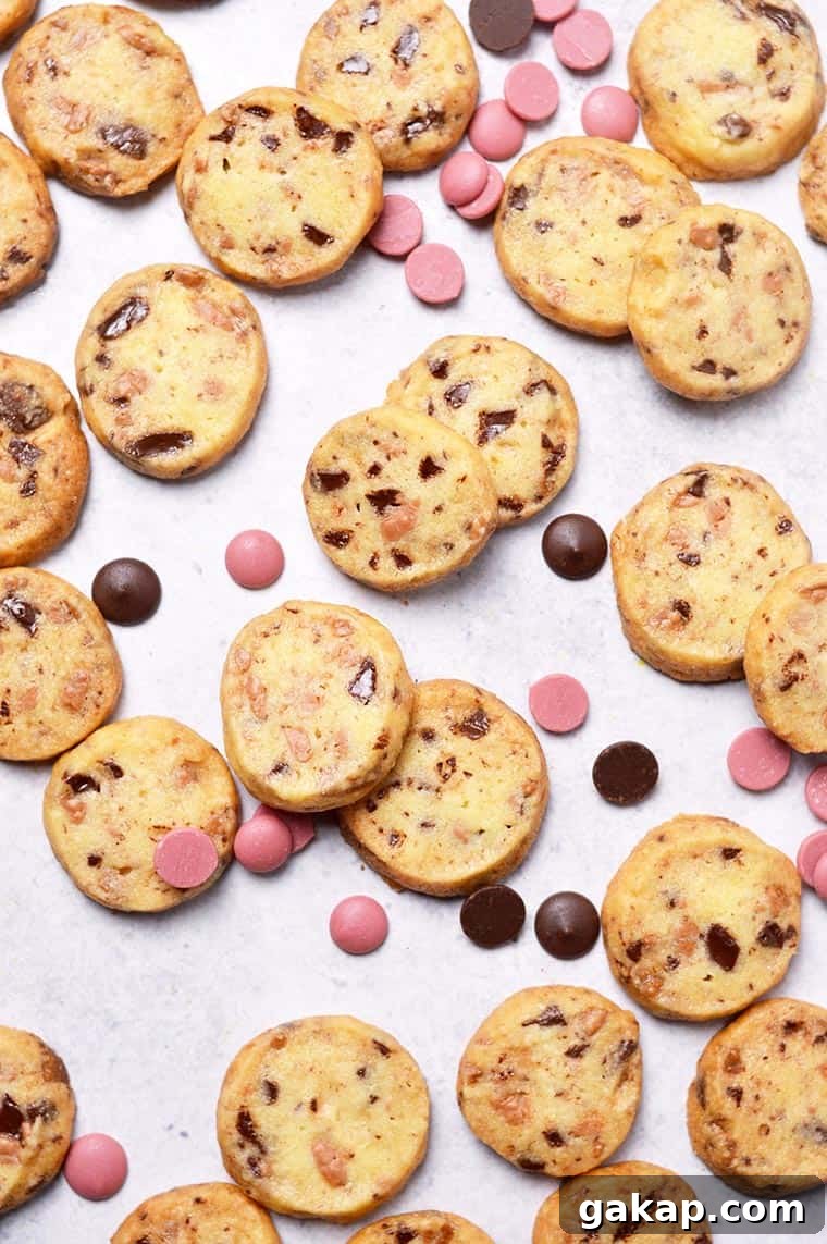 ruby chocolate shortbread cookies