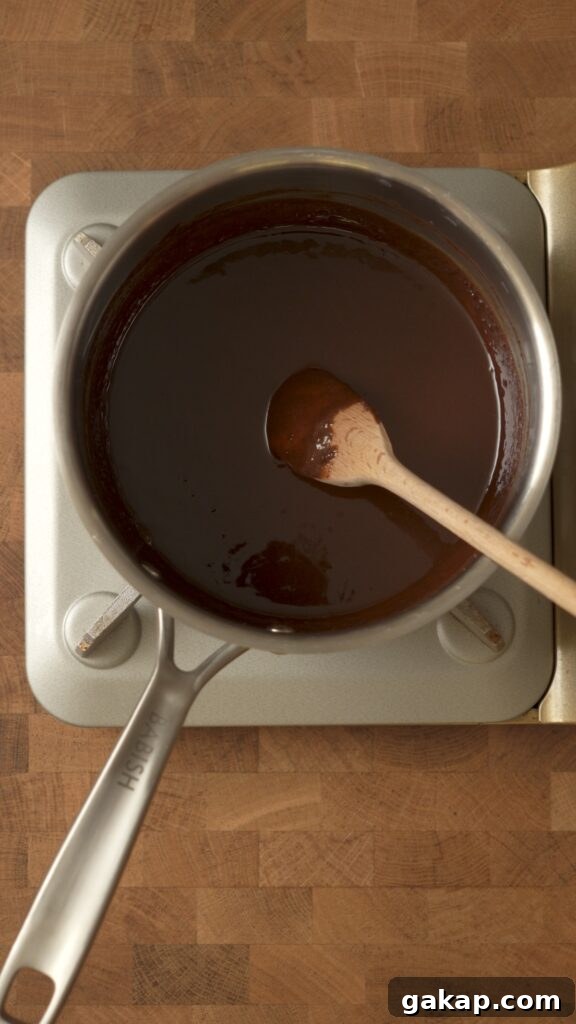 when its fully mixed and glossy, it is done heating