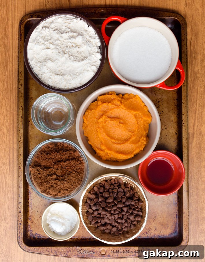 Chocolate Pumpkin Loaf Ingredients