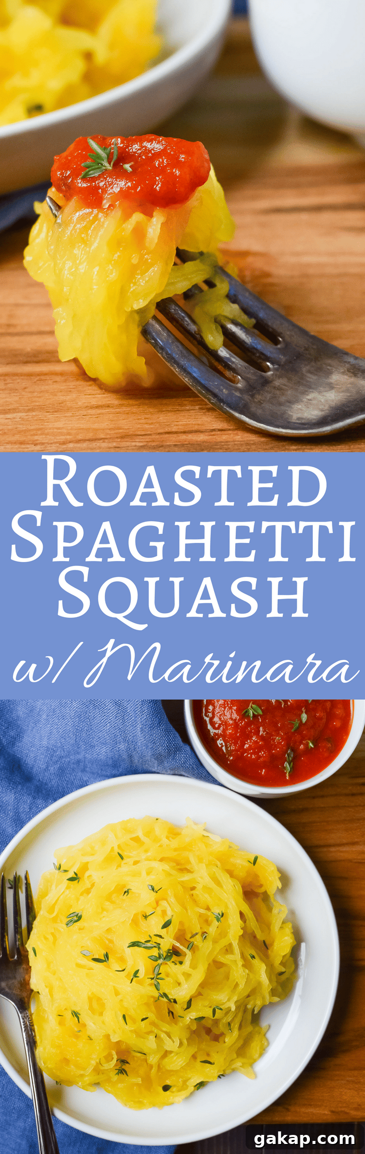 Need a gluten free, low carb spaghetti alternative? This easy recipe for Roasted Spaghetti Squash with Marinara is THE BEST!