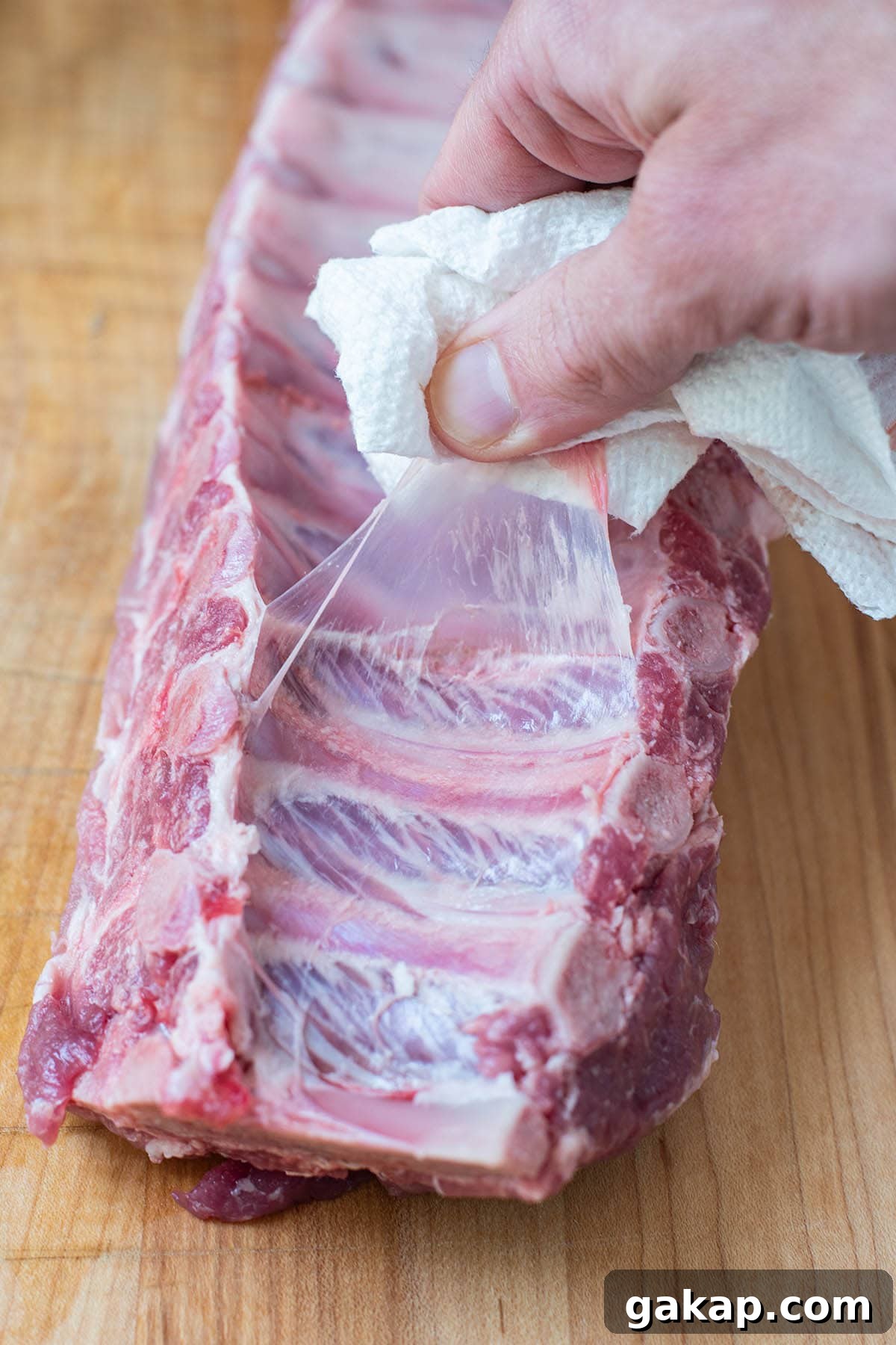 Juicy Oven-Baked BBQ Ribs Recipe for Tender, Fall-Off-the-Bone Meat 4 Removing the silver skin from baby back ribs