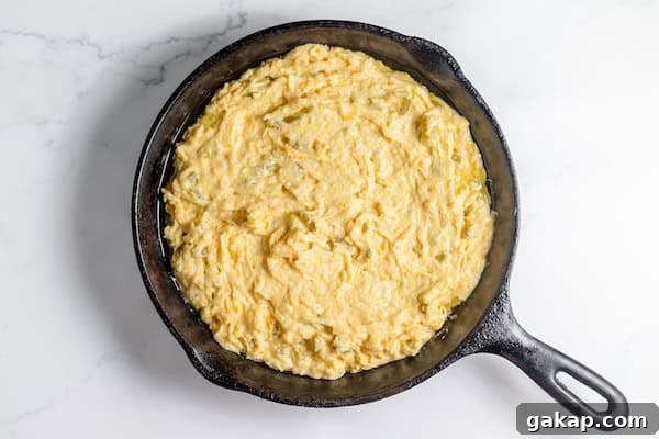 cheddar jalapeño cornbread batter