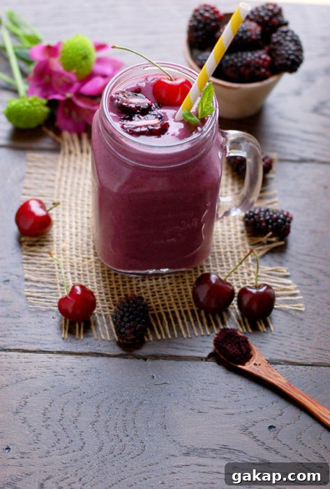 Blackberry and cherry smoothie