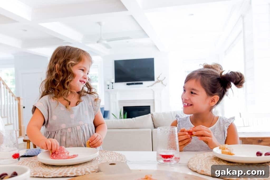 girls smiling and eating 