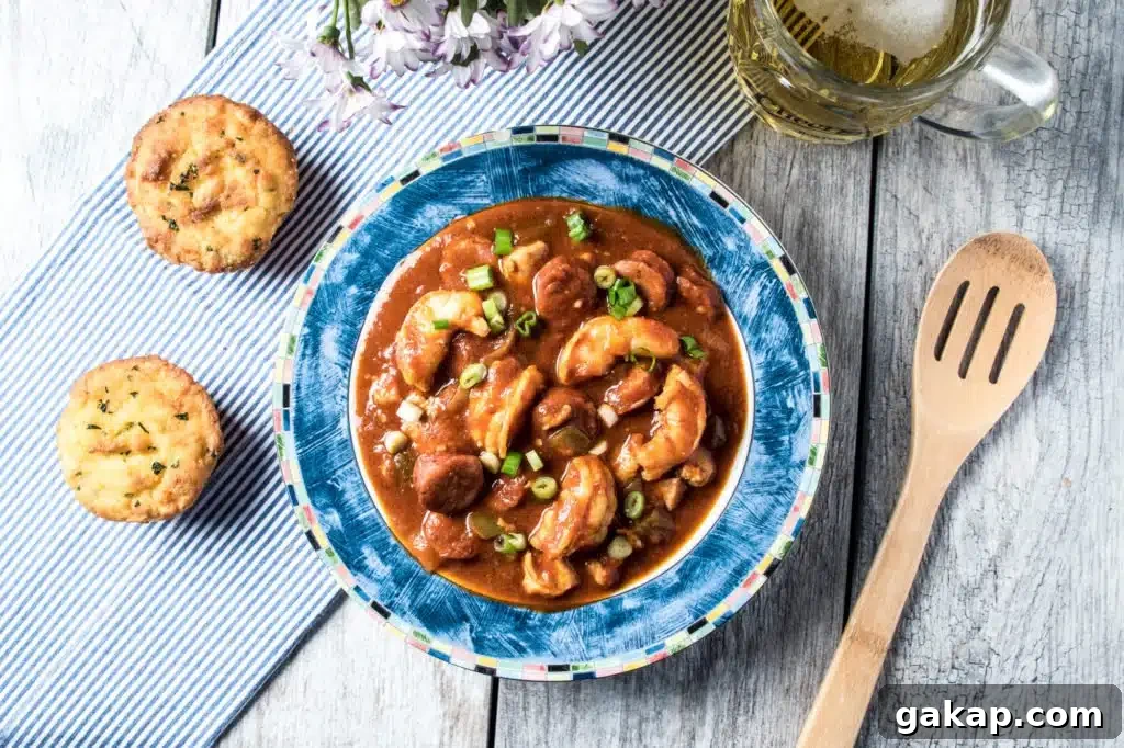 Chicken, Shrimp & Sausage Gumbo Recipe for Flavorful Creole Comfort 8 Gumbo with biscuit