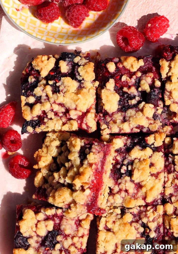 mixed berry crumble bars