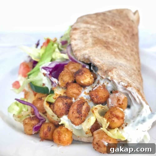 chickpea gyro on its side