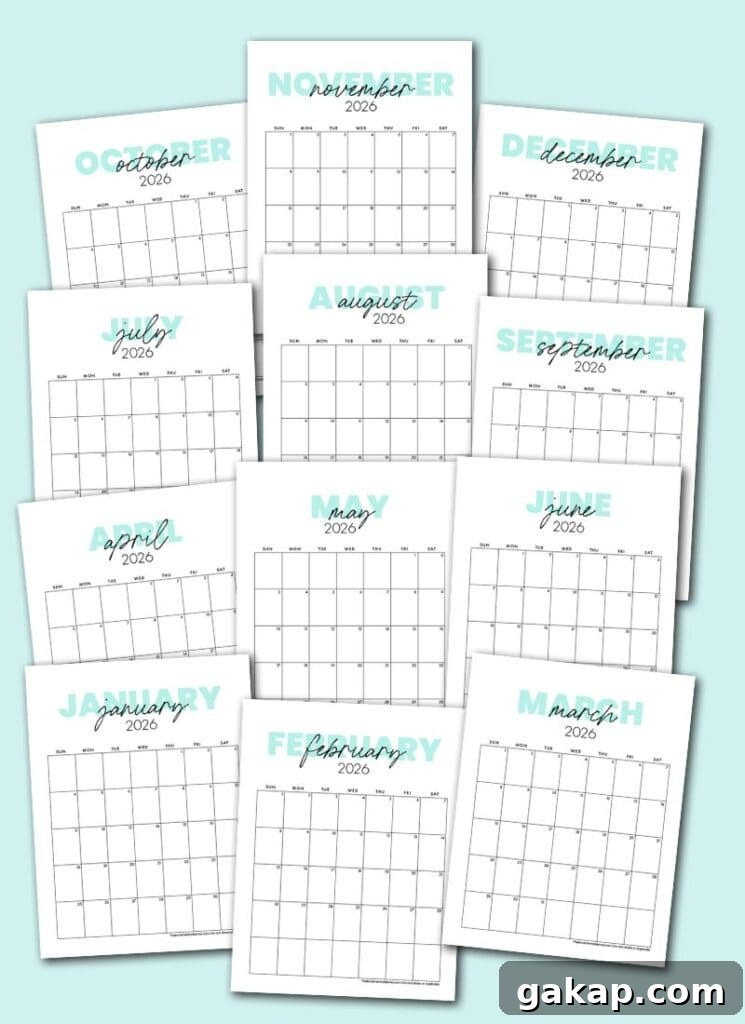 2026 Cute Monthly Calendar Printable – Free Jan–Dec PDFs 3 img 16166 2