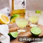 Green tea shot with homemade sweet and sour mix and Japanese whisky.