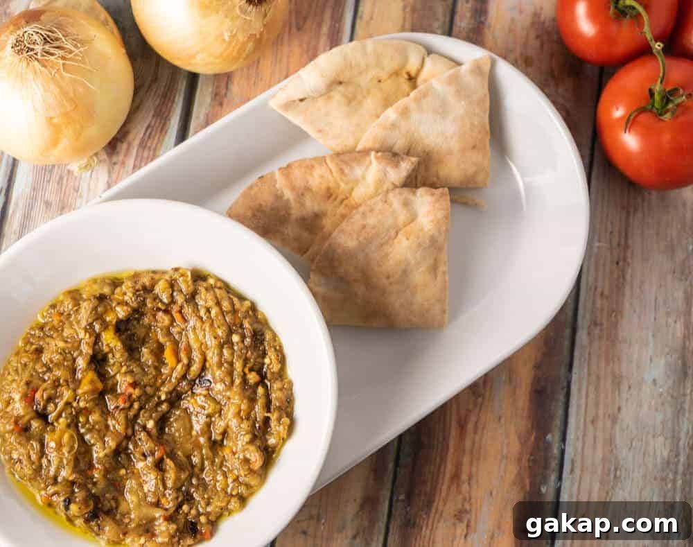 baba ganoush overhead image