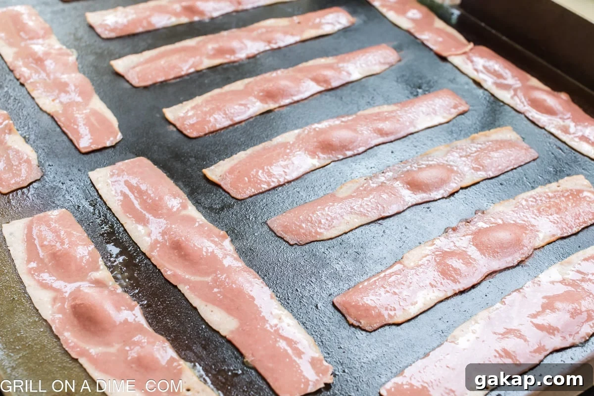Turkey Bacon on the griddle