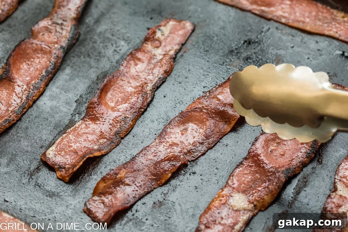 Cooked Turkey  Bacon on the Griddle