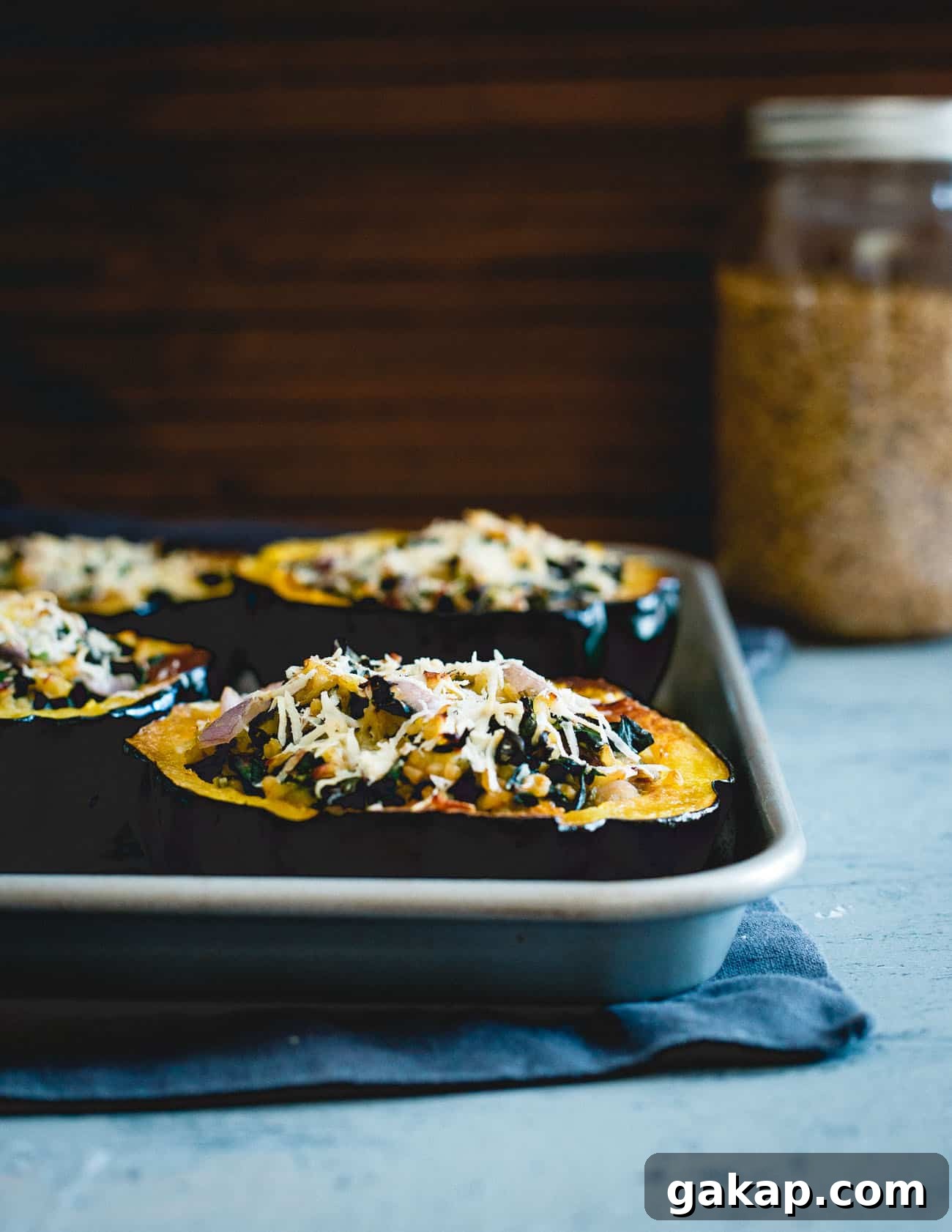 These twice baked acorn squash are a lovely, hearty fall dish that's plenty filling on its own or perfect as a side. These twice baked acorn squash are a lovely, hearty fall dish that's plenty filling on its own or perfect as a side.