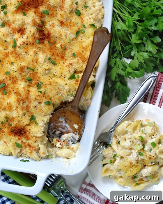 Cheesy tuna noodle casserole