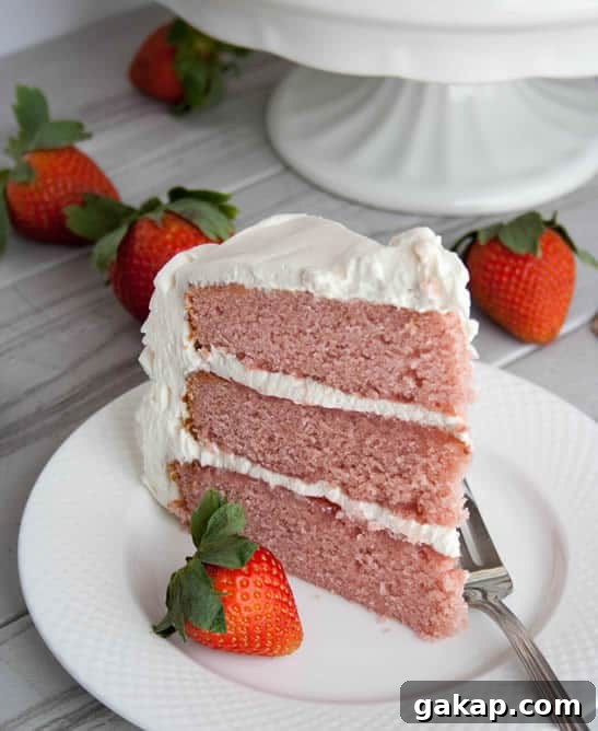 Decadent Strawberry Layer Cake Recipe with Fresh Berries 2 strawberry-cake-10-rev