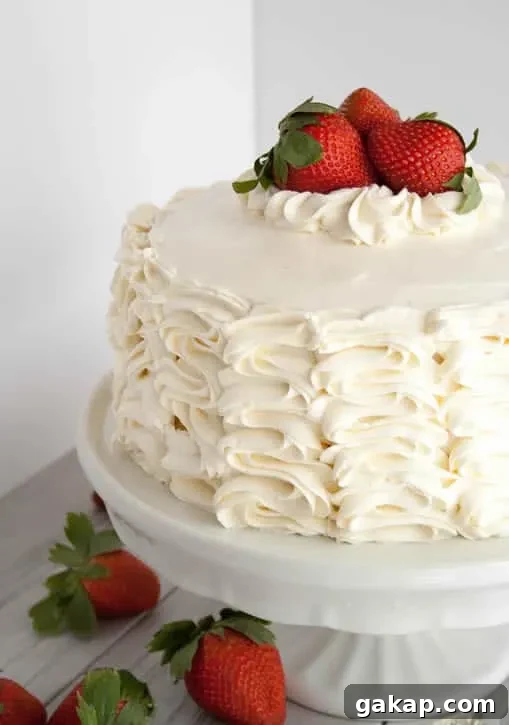 Decadent Strawberry Layer Cake Recipe with Fresh Berries 6 strawberry-cake-07