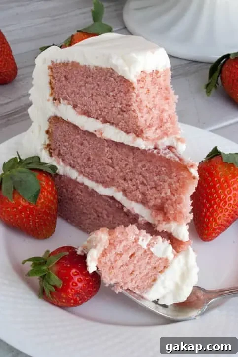 Decadent Strawberry Layer Cake Recipe with Fresh Berries 5 strawberry-cake-15