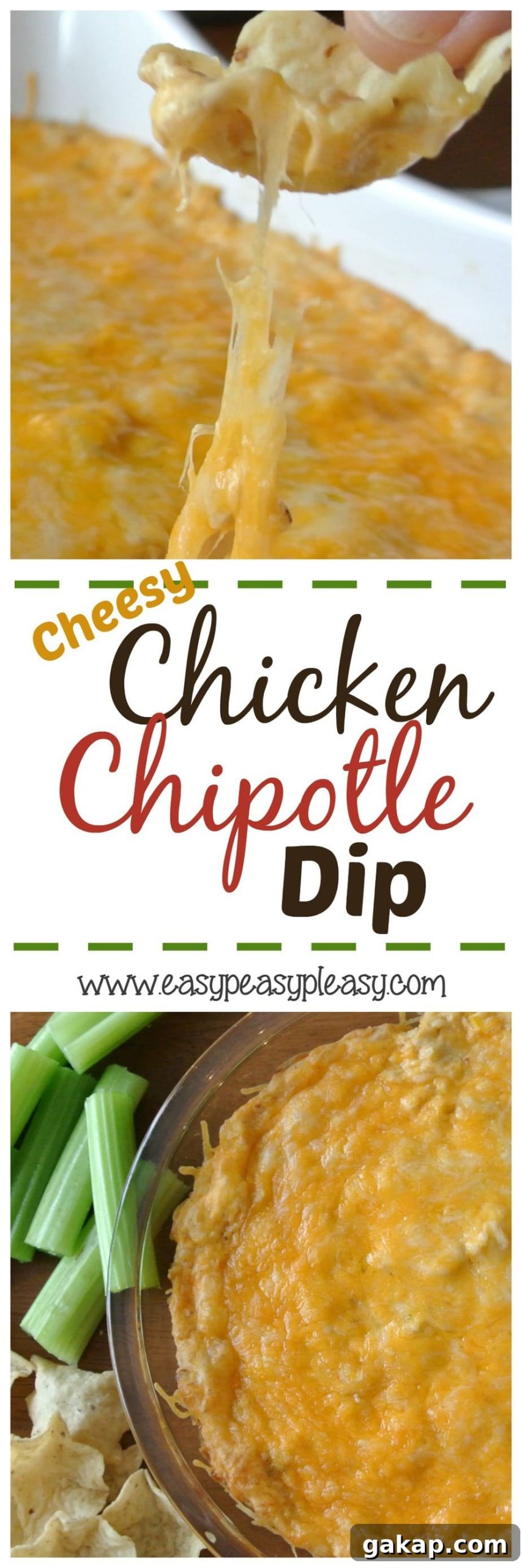 Creamy Chipotle Chicken & Cheese Dip Recipe 3 Cheesy Chicken Chipotle Dip is the perfect appetizer for your Super Bowl Party!