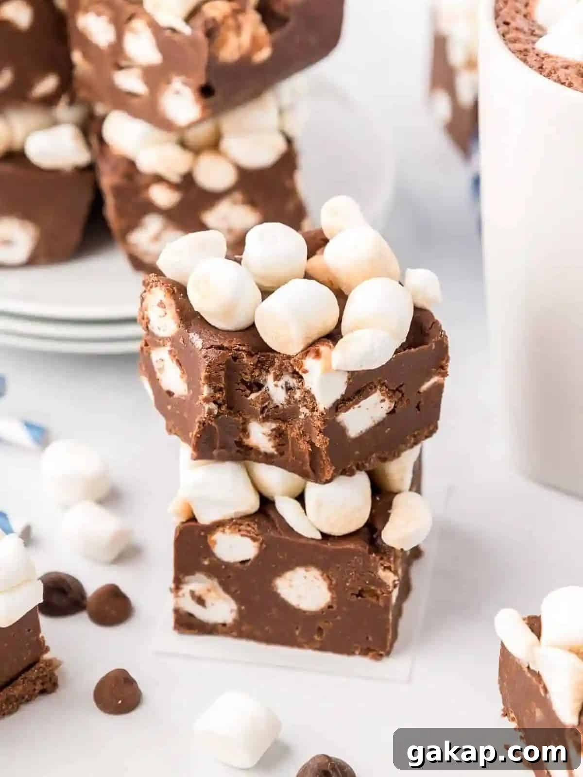 hot chocolate fudge with marshmallows. 