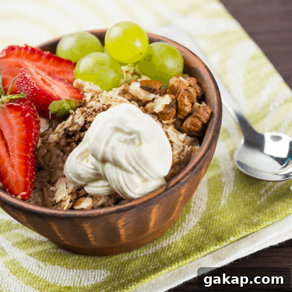Healthy Fruit and Granola Breakfast