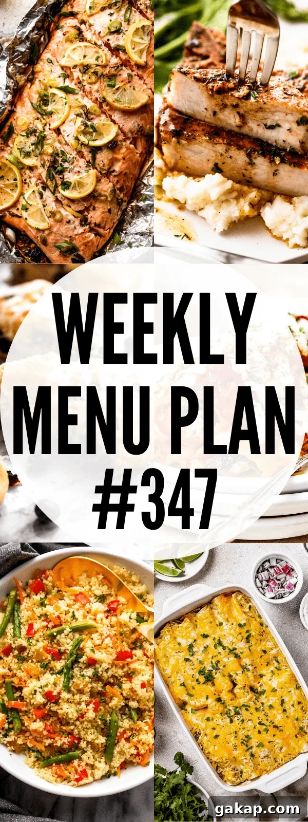 Weekly Meal Plan: Simple Recipes & Grocery List (Week 347) 2 weekly menu plan 347 collage image