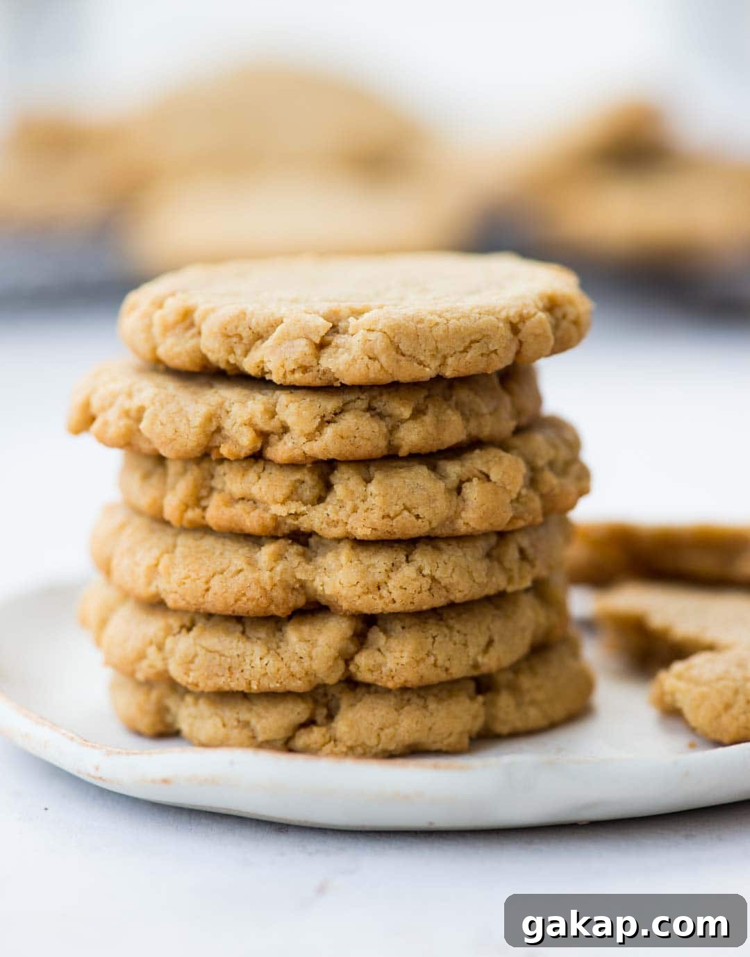 Soft peanut butter cookies on a plate