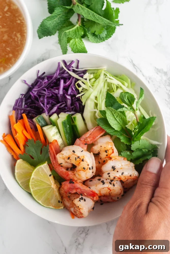 A bowl of Vietnamese shrimp salad.