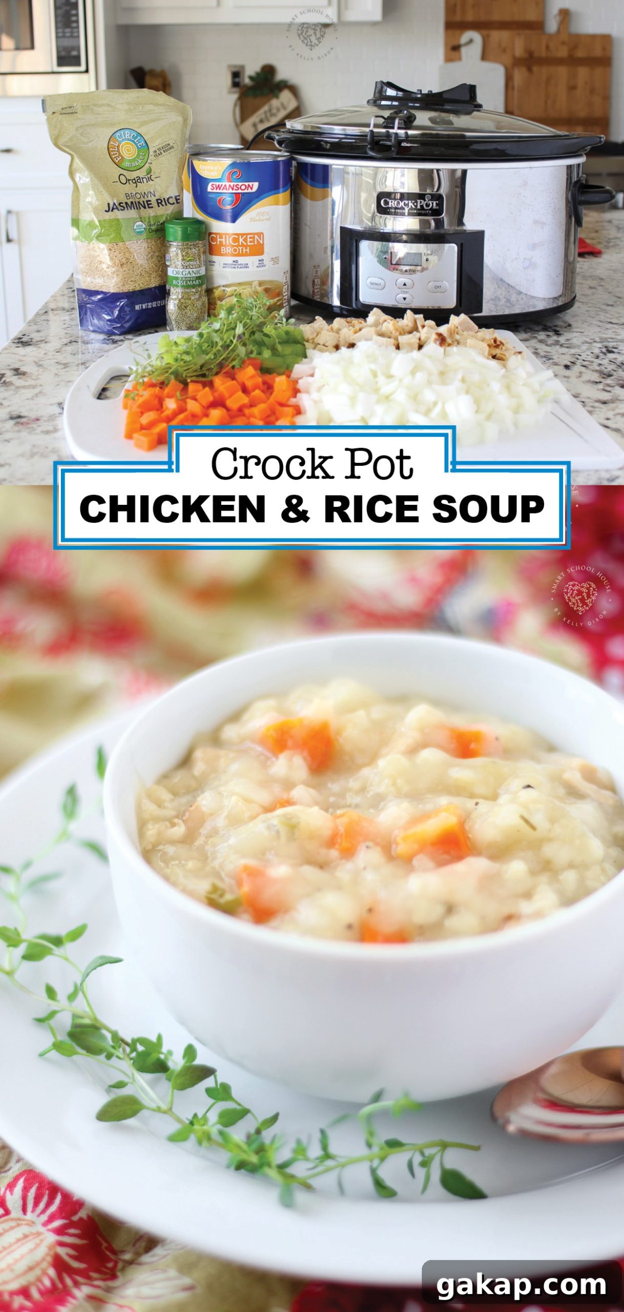 Creamy Crock Pot Chicken Rice Soup