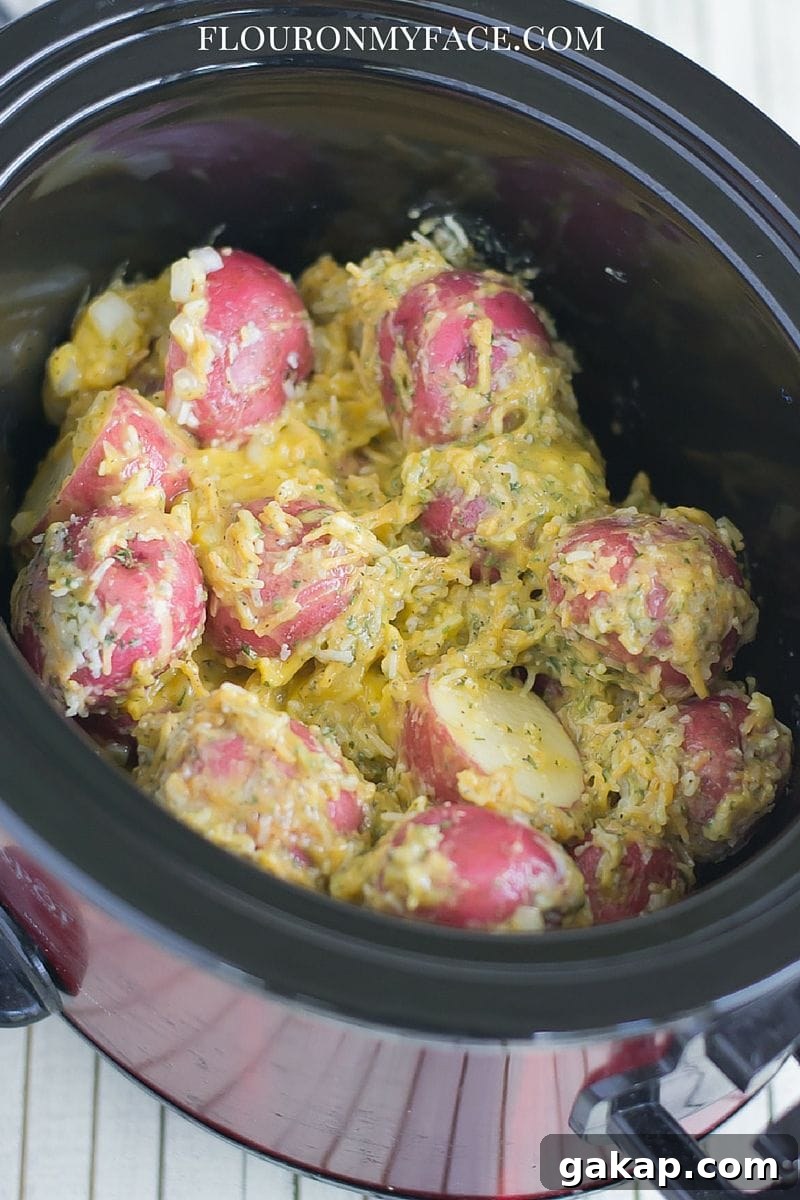 Crockpot side dish: Crock Pot Cheesy Ranch Potatoes