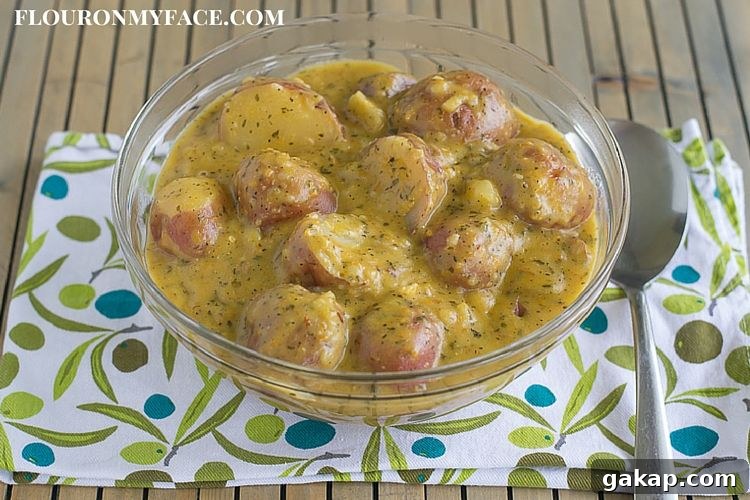 Cheesy Ranch Potatoes side dish made in the crock pot