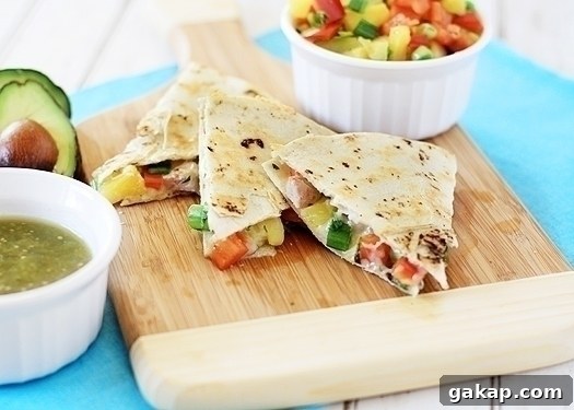 pork and pineapple quesadillas