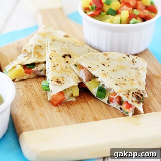 pork and pineapple quesadillas
